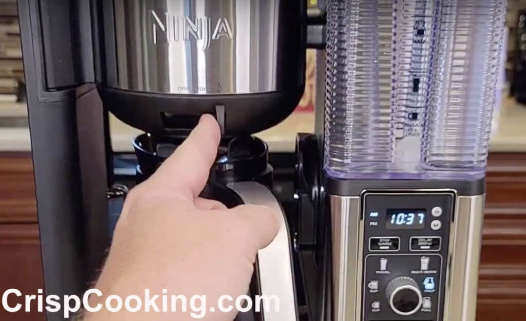 Open Drip Stop on Ninja Coffee maker