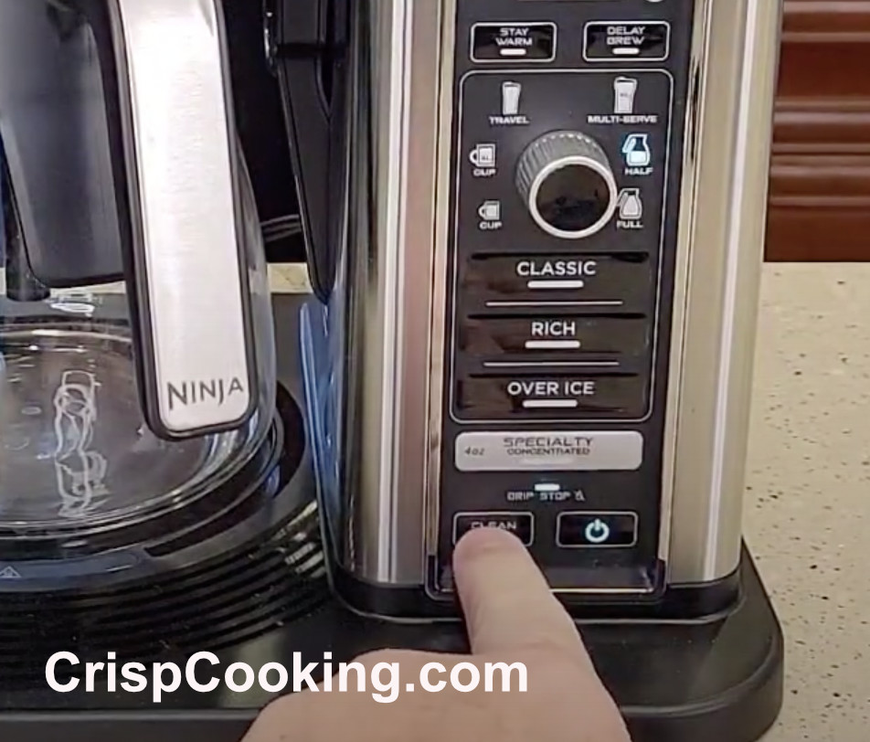 Press Clean Button on Ninja Coffee Maker