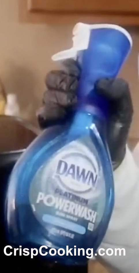 Dawn Powerwash to clean Chefman air fryer