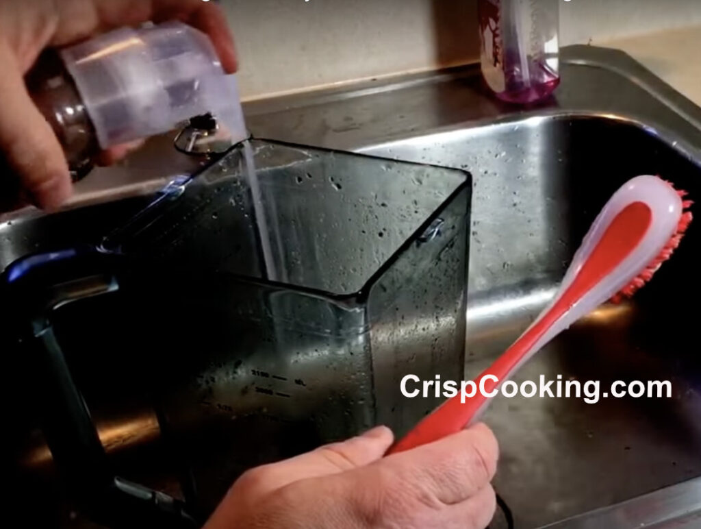 Add dish soap inside Ninja blender pitcher