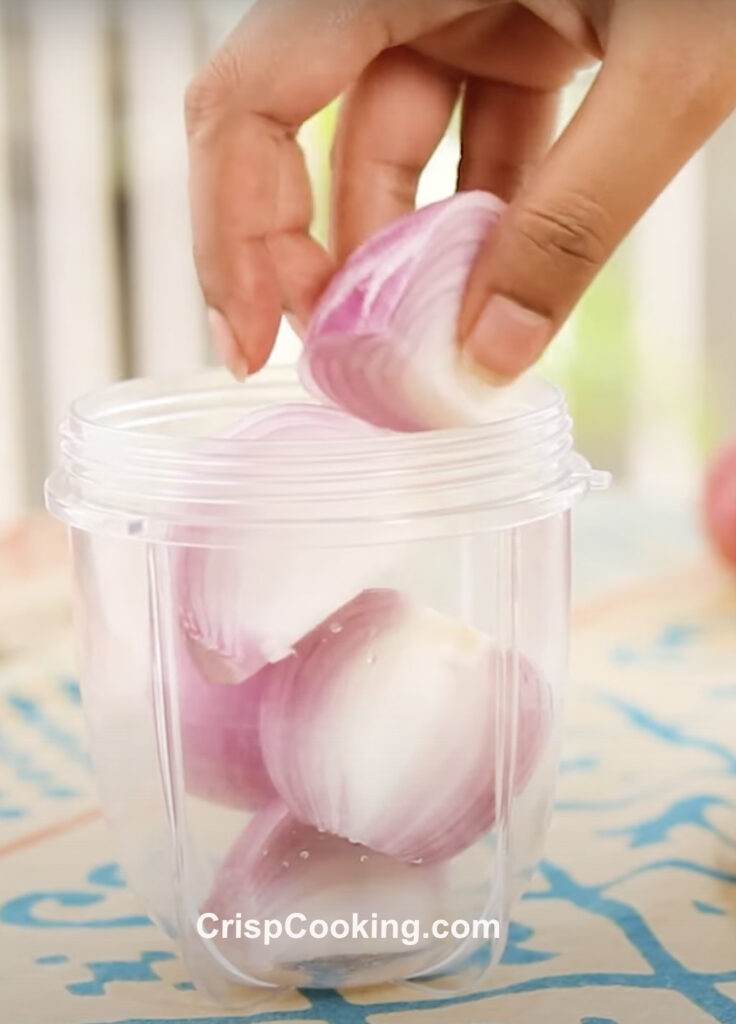 Place Onion in Blender Container